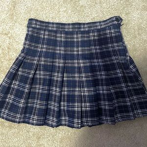Pleated Striped Navy Blue Skirt - Barely Used